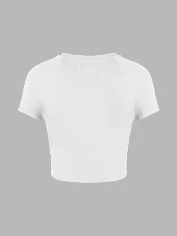 T-shirt corta in jersey con ruches