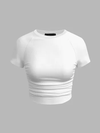 Jersey Ruched Crop Tee