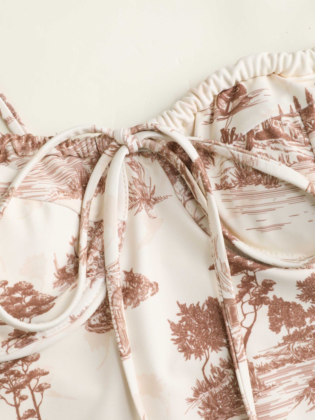  Toile de Jouy Geknoteter Einteiler Badeanzug