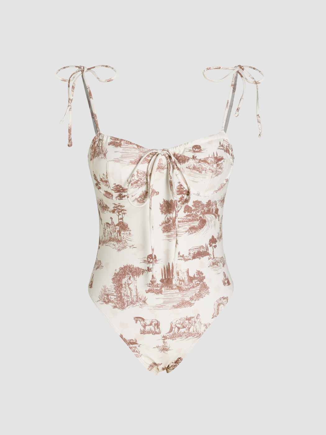  Toile de Jouy Geknoteter Einteiler Badeanzug