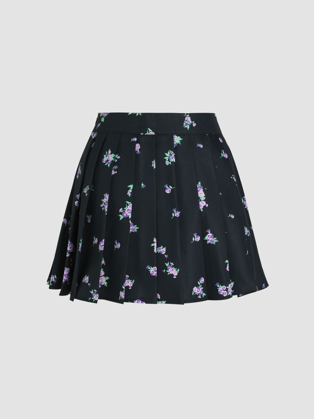  Blumenfaltenrock mit hoher Taille