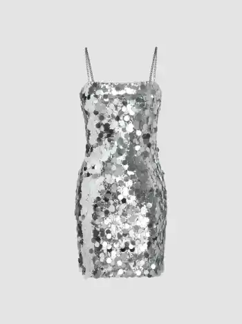 Minikleid mit Paillettenkette