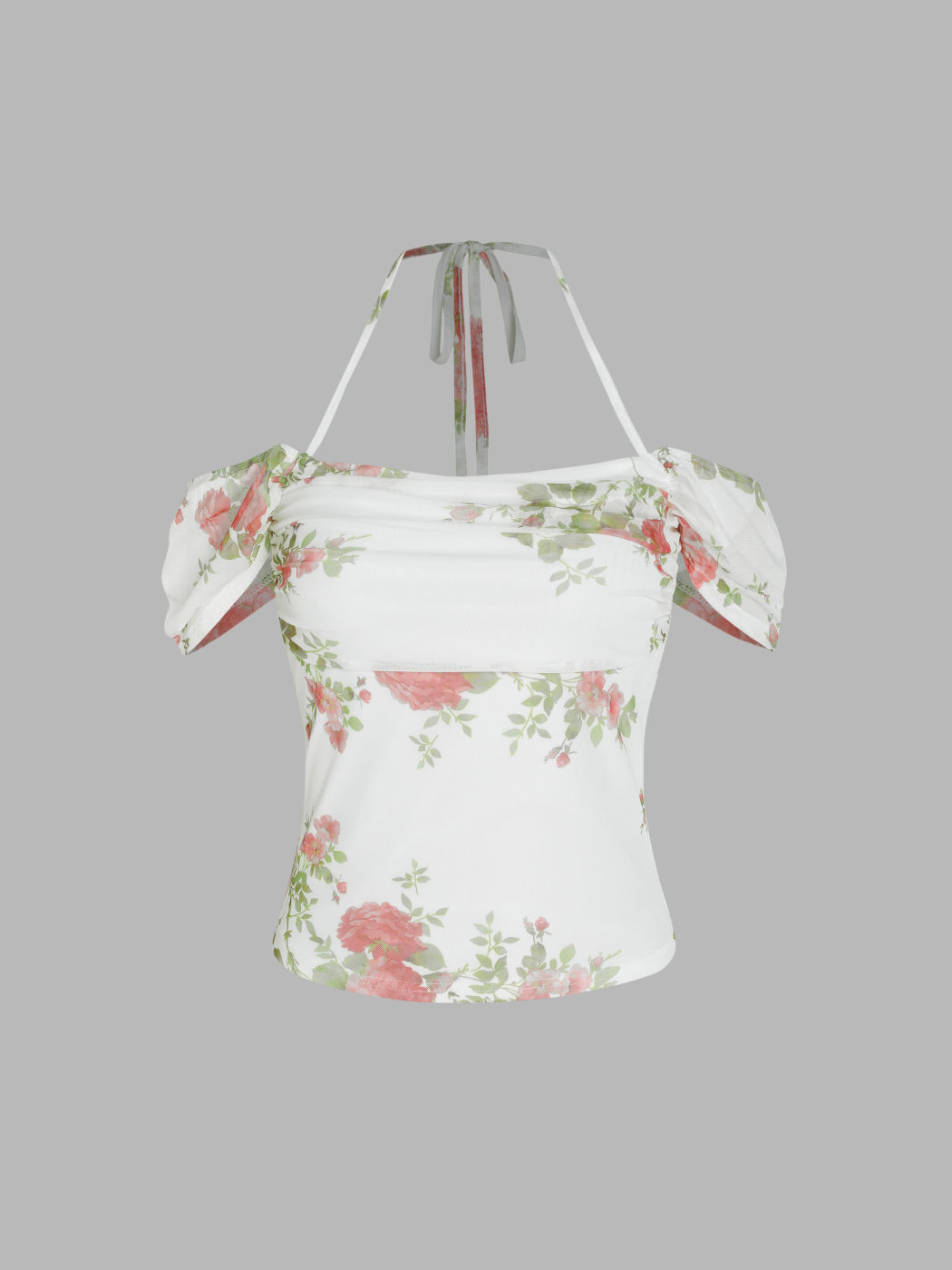 Floral Cowl Neck Halter Top For Daily Casual Date Vacation