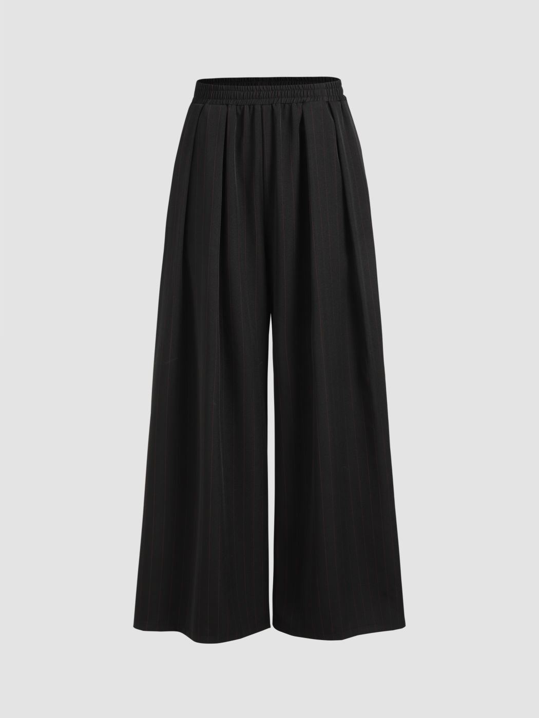 Woven Solid High Waist Wide Leg Trousers For Work — free download