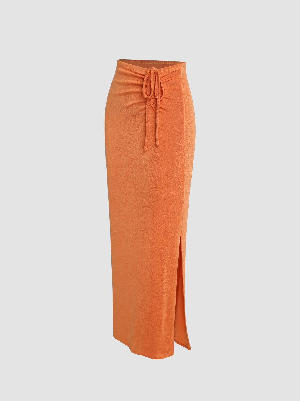 Halter v neck button knotted maxi skirt set