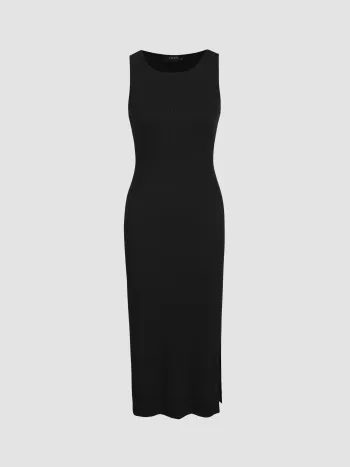 Split Sleeveless Midi Dress