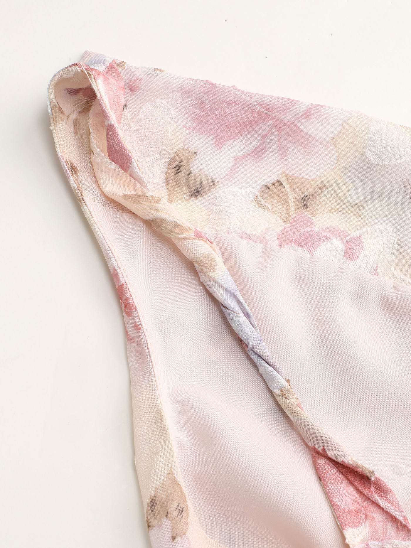  Blumen Rüschen V-Ausschnitt Crop Top
