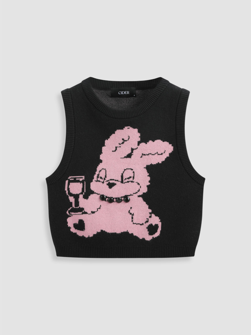 Rabbit Knit Crop Tank Top