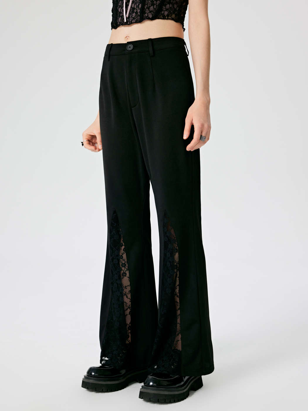 Lace High Waisted Flare Pants
