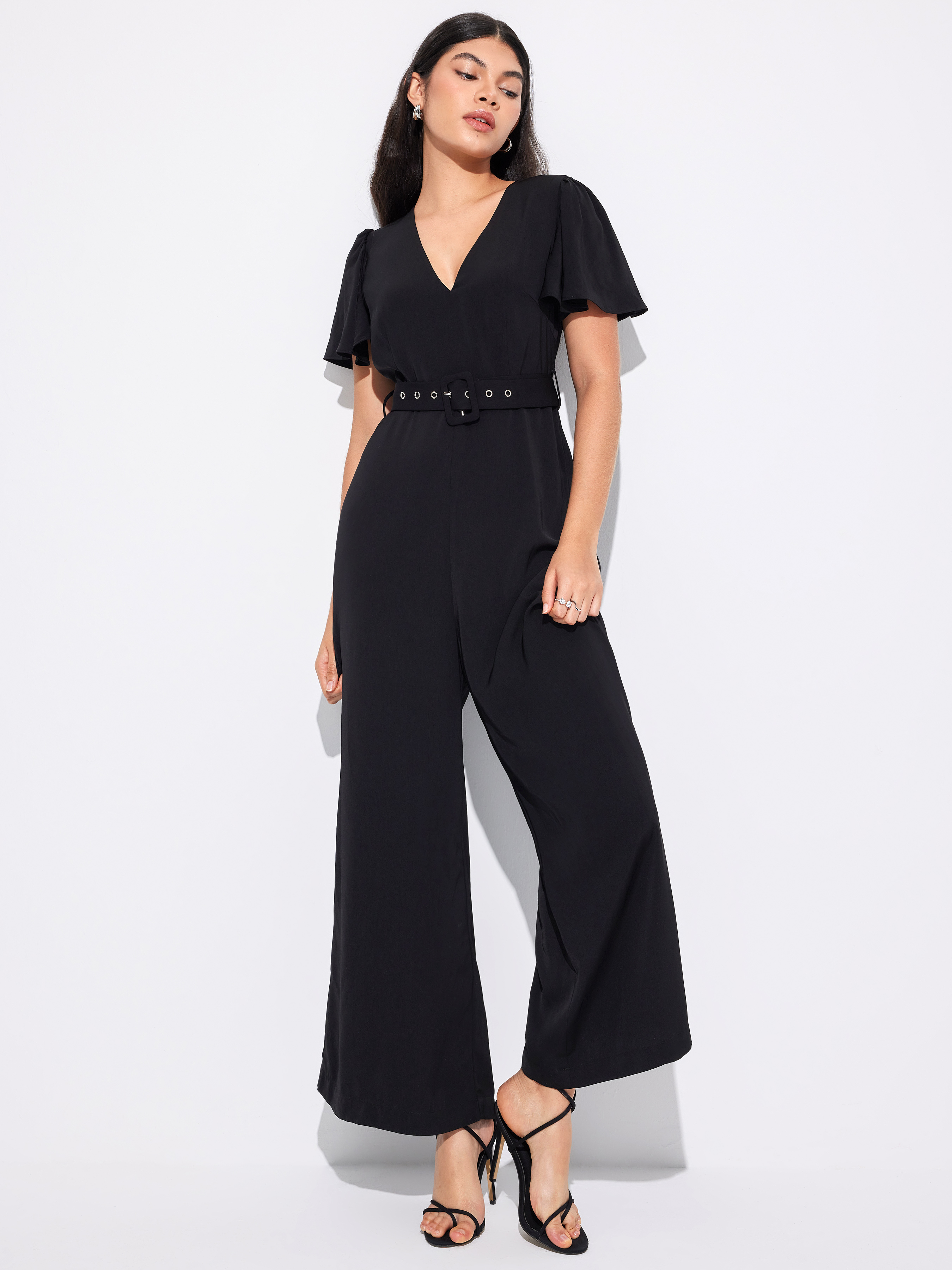 Colette | Women’s Crew Neck Wide Leg Jumpsuit with Elastic Waist