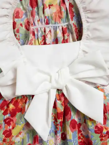 Floral Bow Decor Pet Clothing