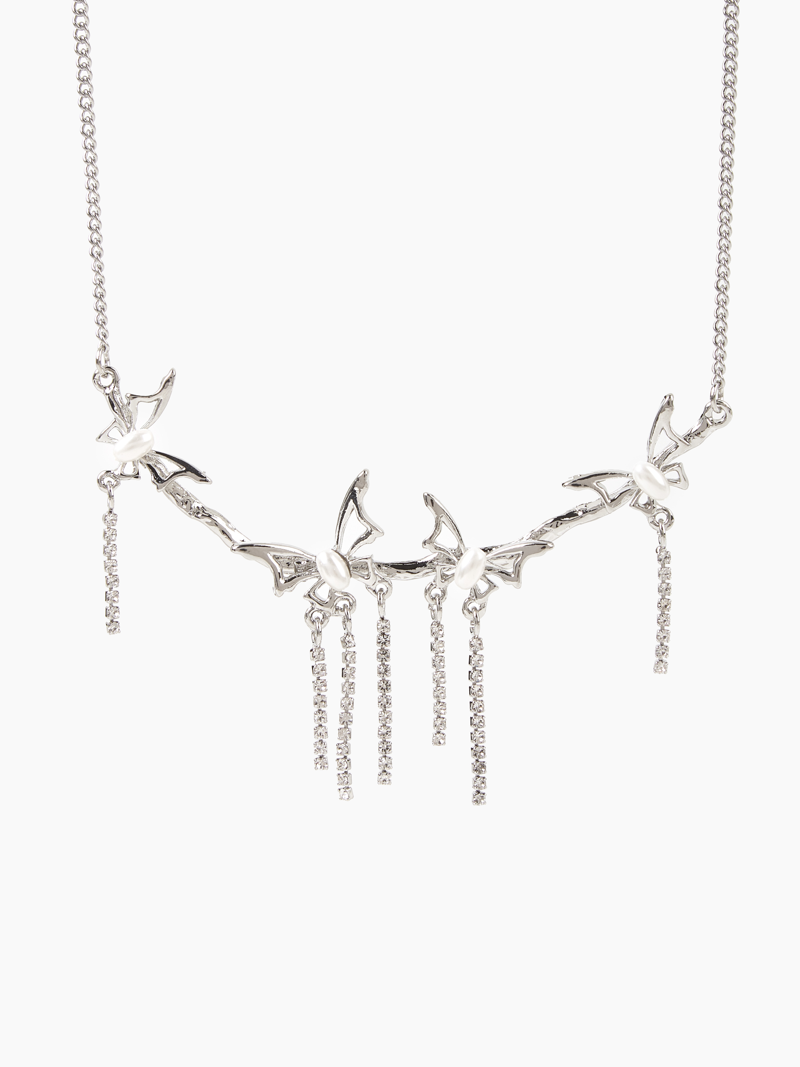 Butterfly Rhinestone Decor Necklace Cider