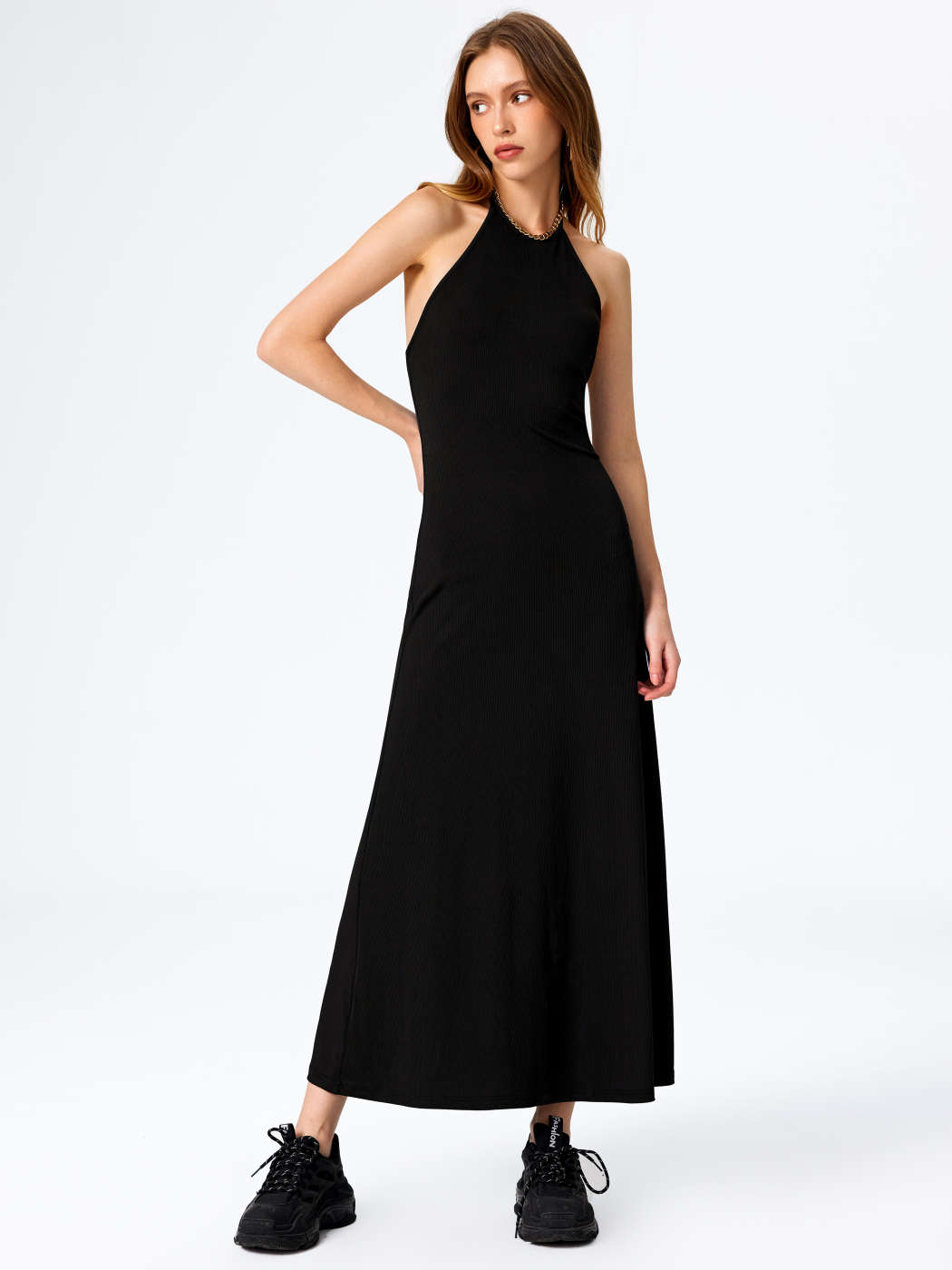 Tricot Mouwloze Halternek Maxi-jurk For Rencard