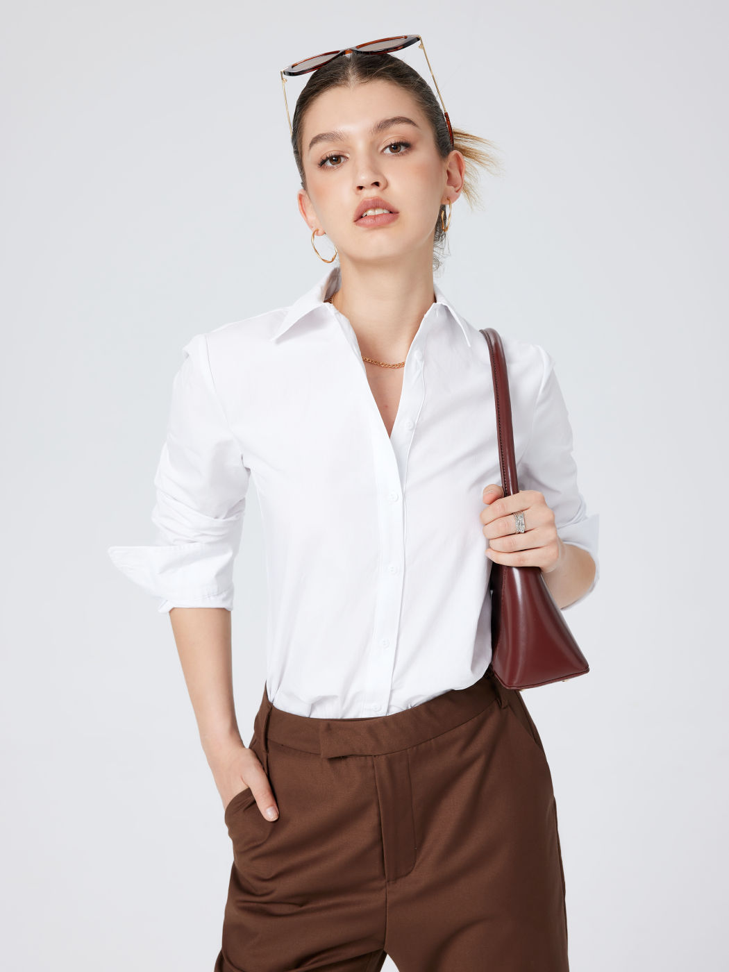 Collar Button Up Long Sleeve Shirt