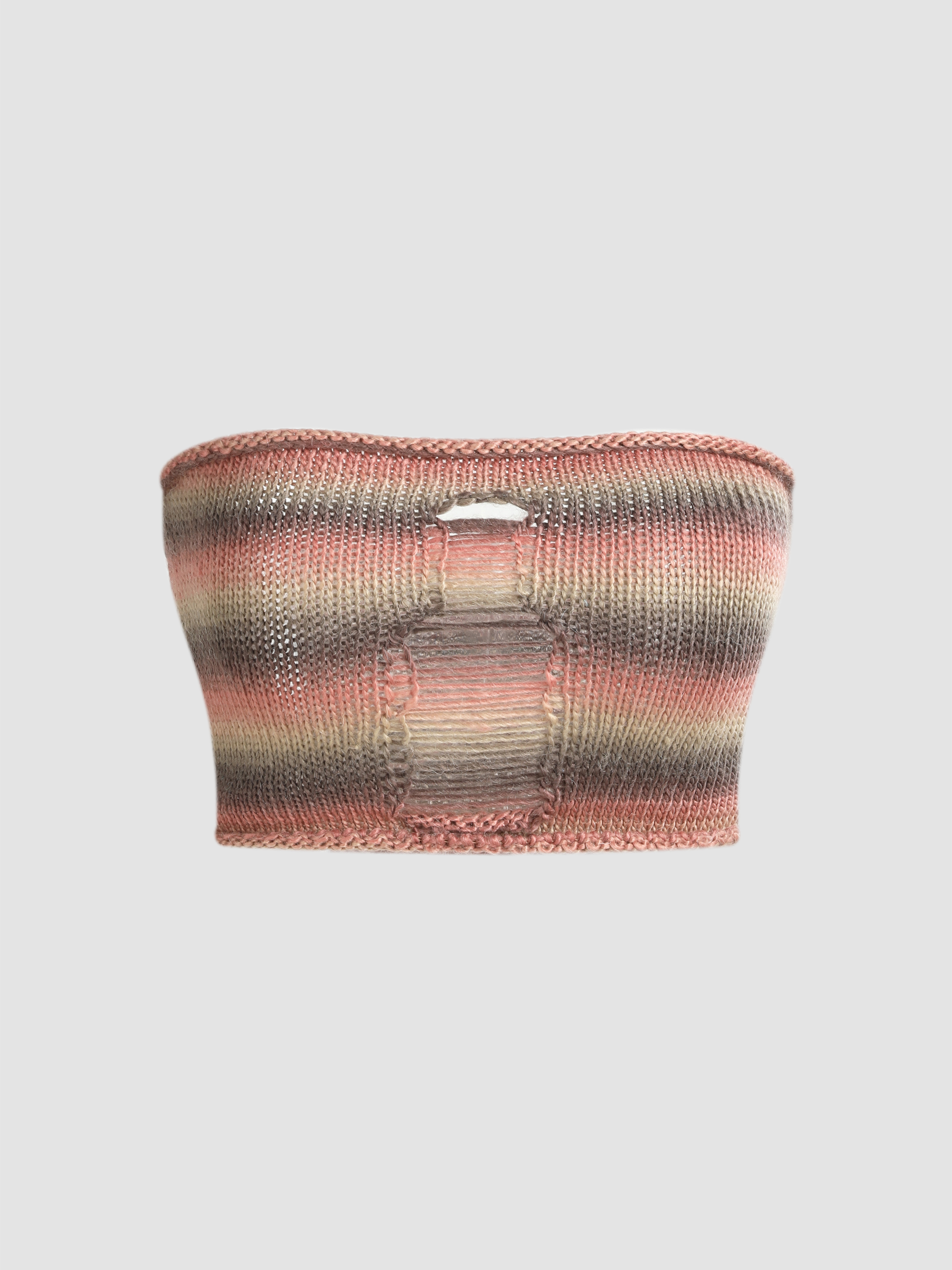 Ripped Knit Tube Top For Daily Casual Music Festival/Live House