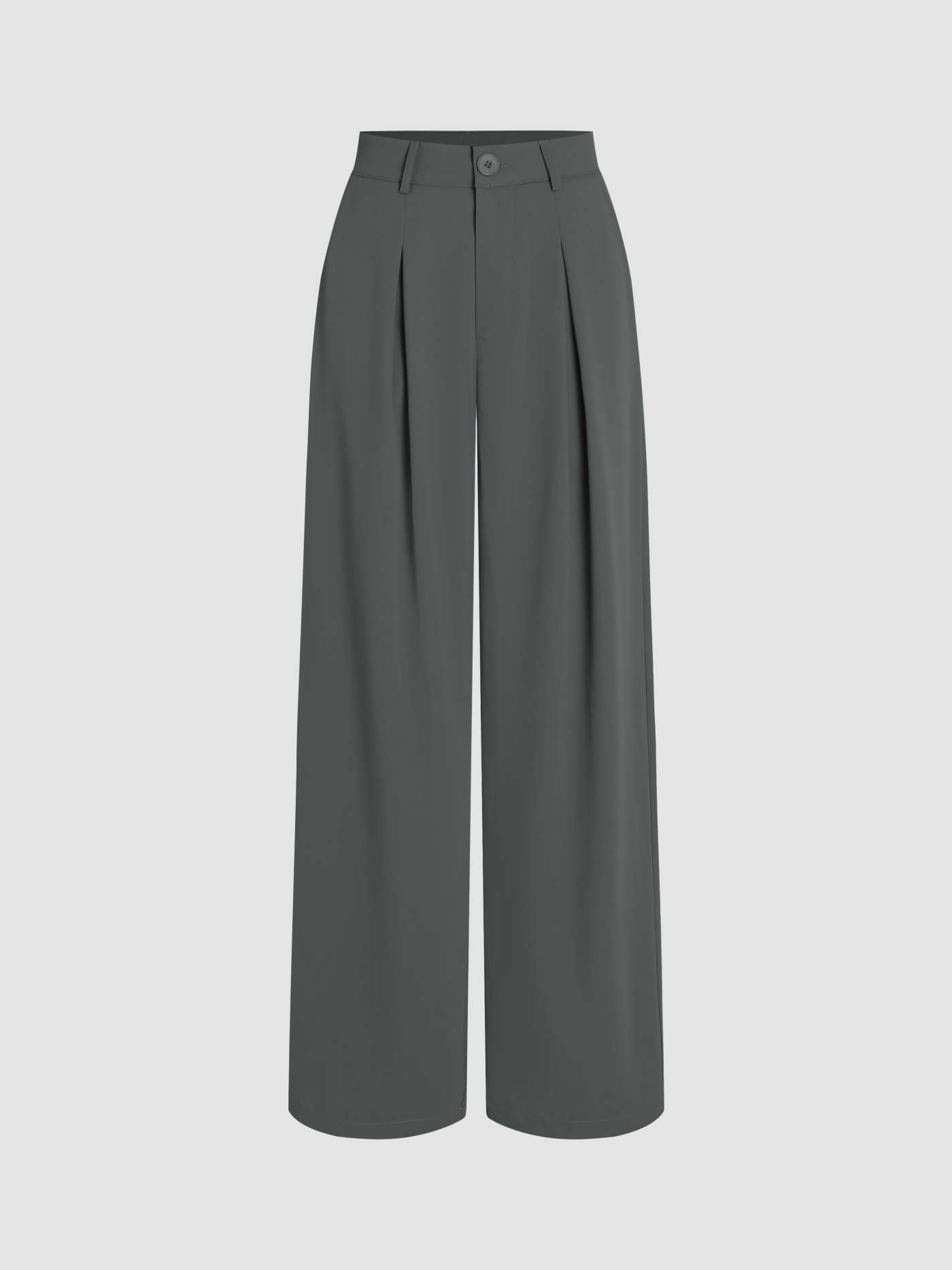 Milk Tea Pleated Wide Leg Trousers