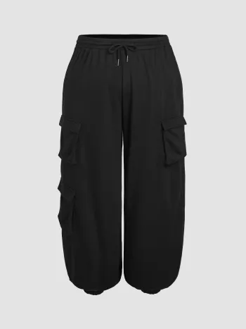 Solid Cargo-Jogginghose mit mittlerer Taille Kurve & Plus