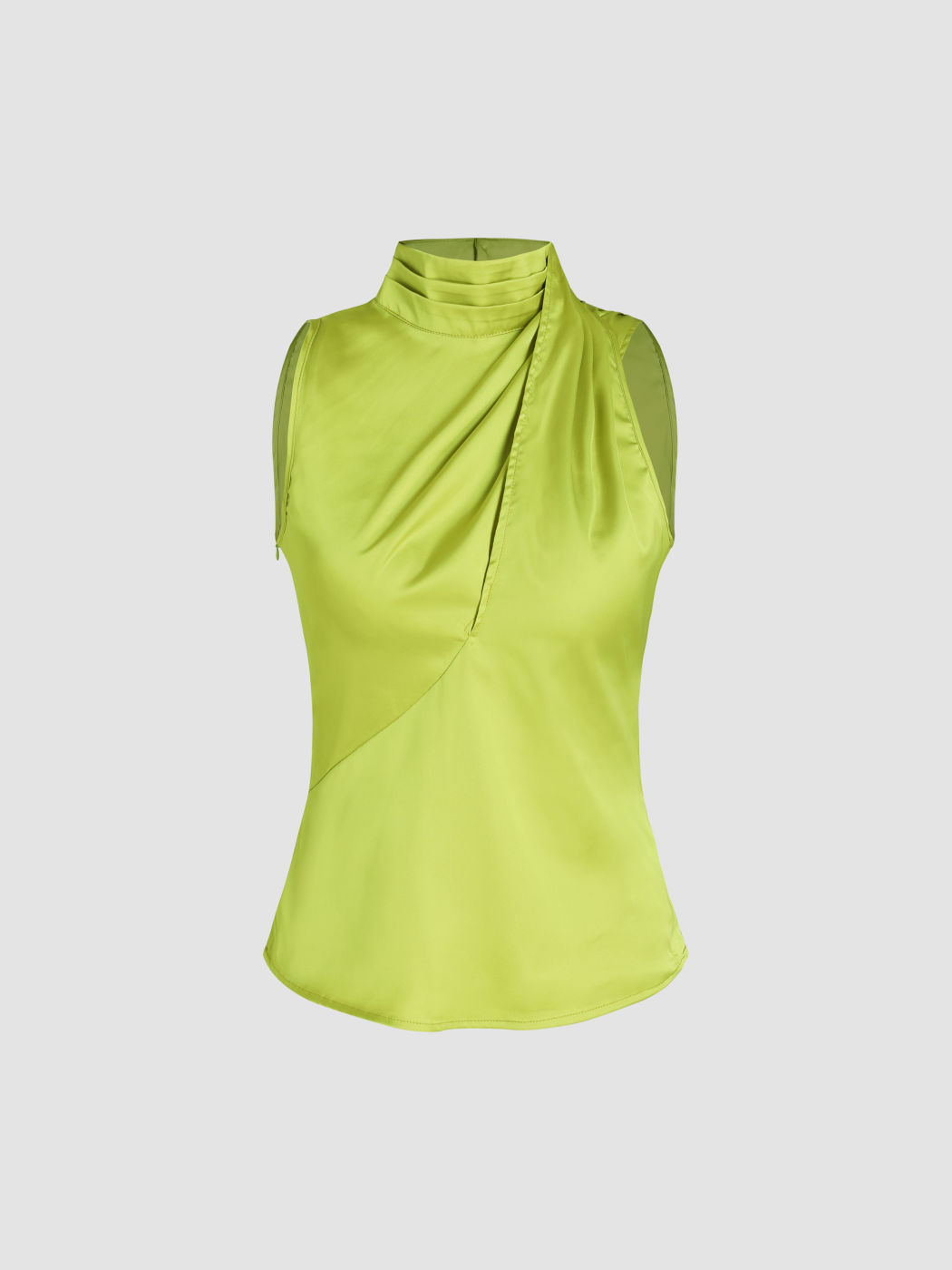 Satin Satin High Neck Cami Top For Daily Casual