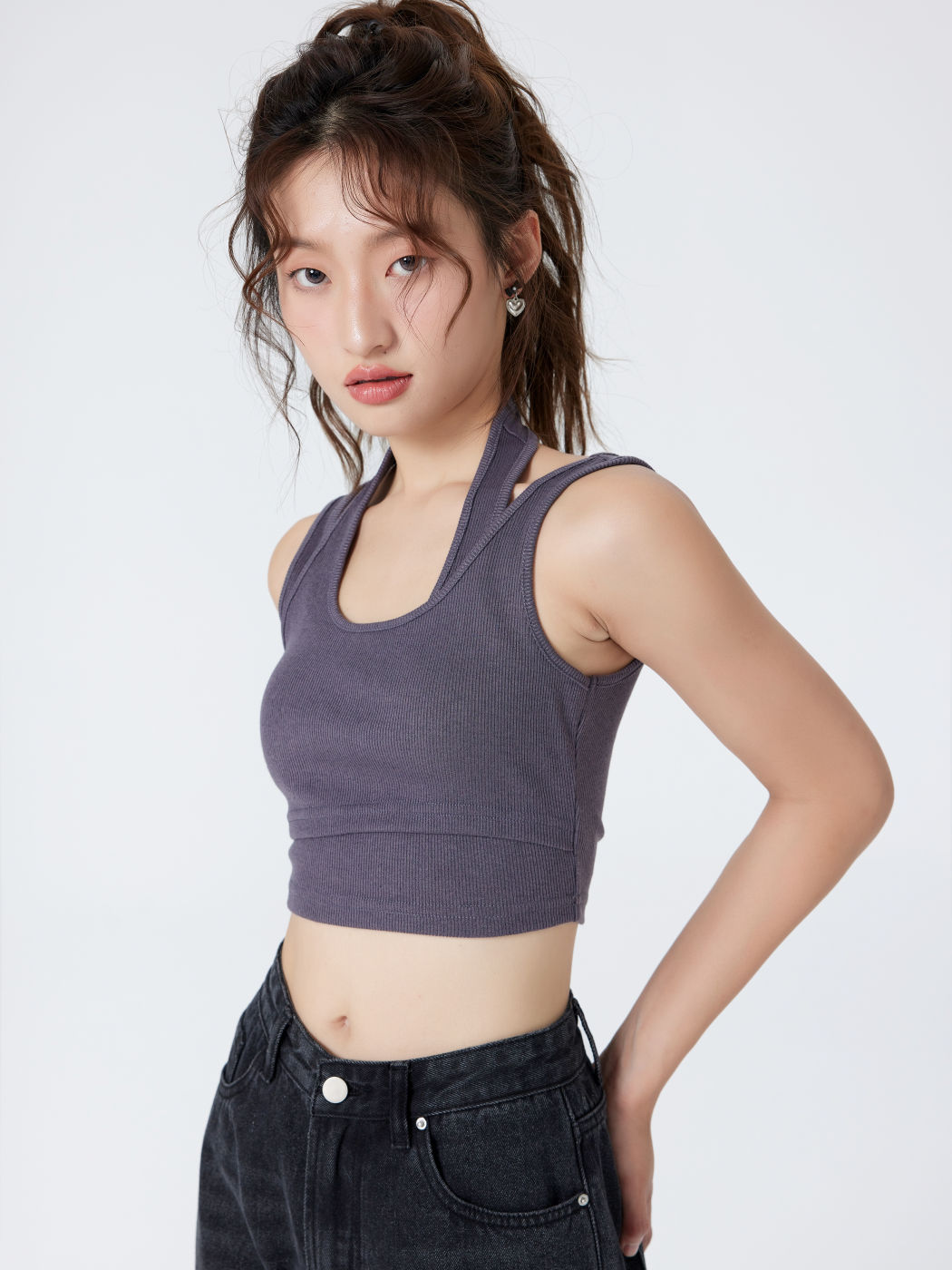  Solids Rippen-Crop-Tanktop