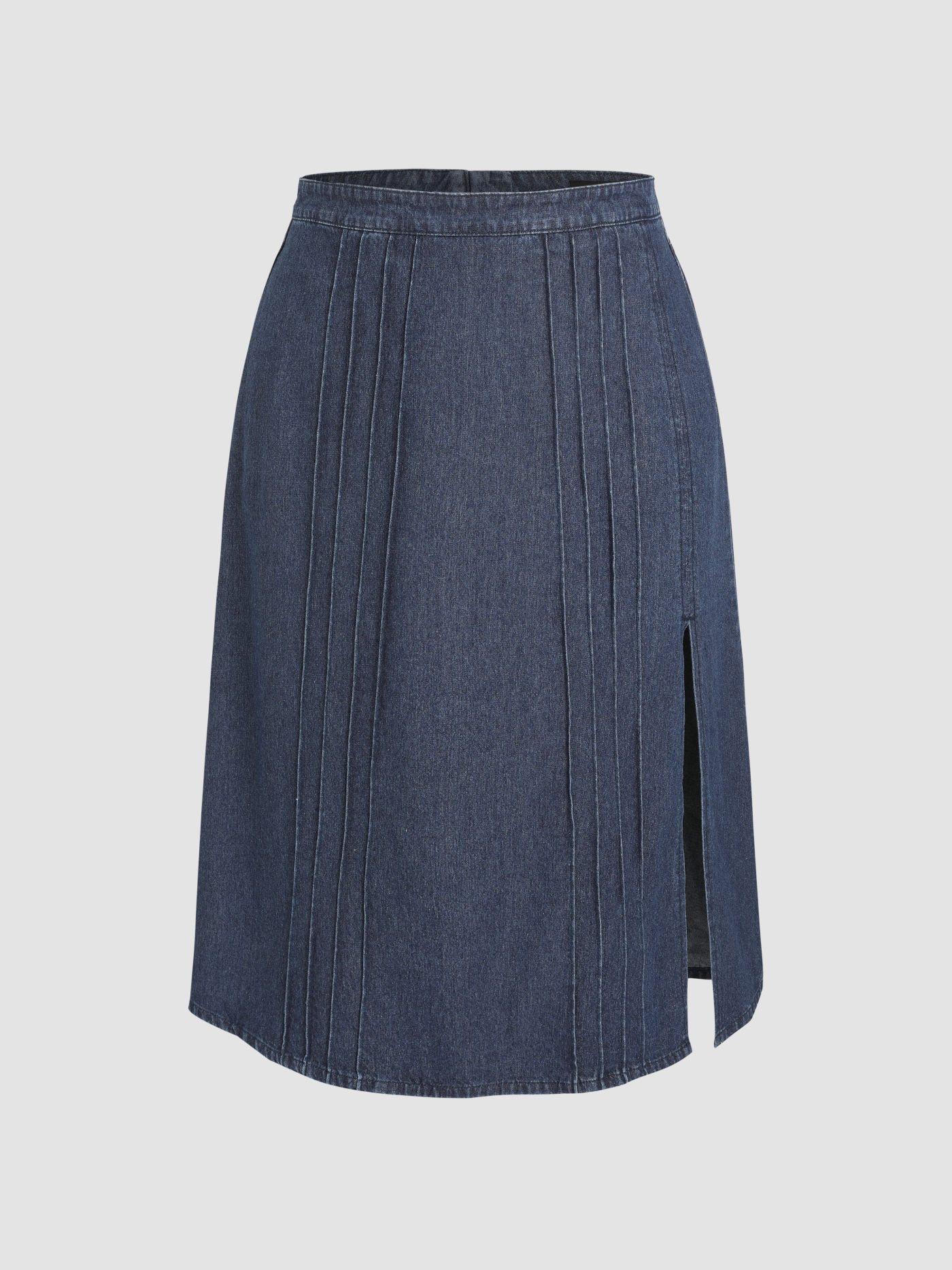 Stitch Denim Split Maxi Skirt Curve & Plus
