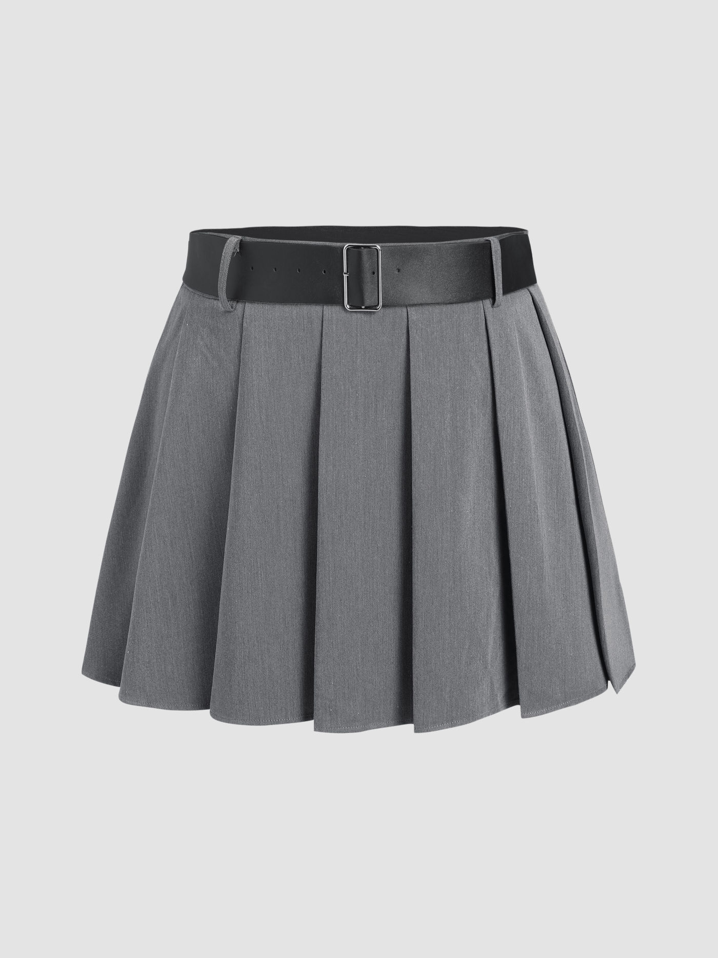Pleated Mini Skirt With Belt Curve & Plus