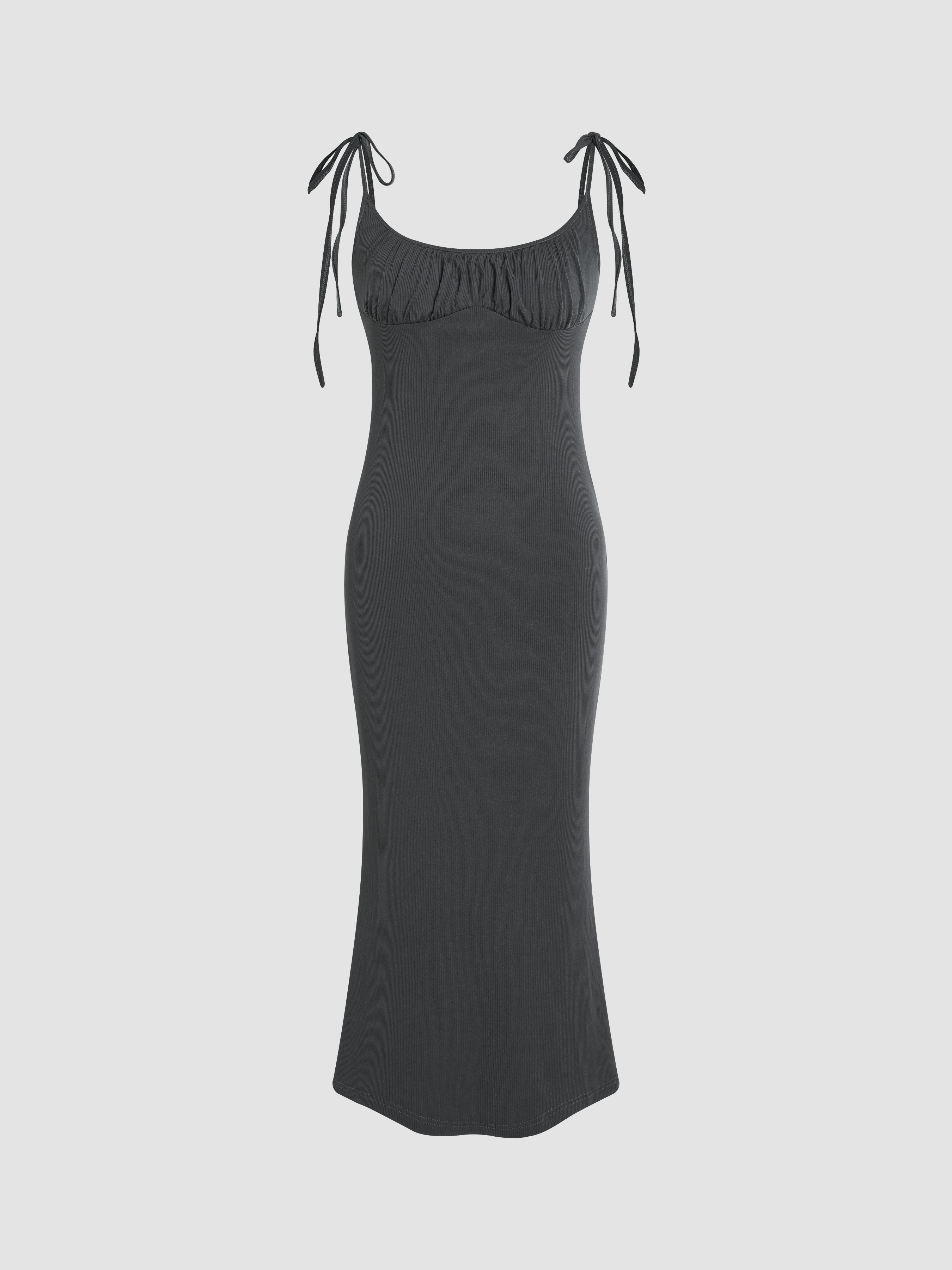 Ruched Knotted Mermaid Midi Dress - Cider