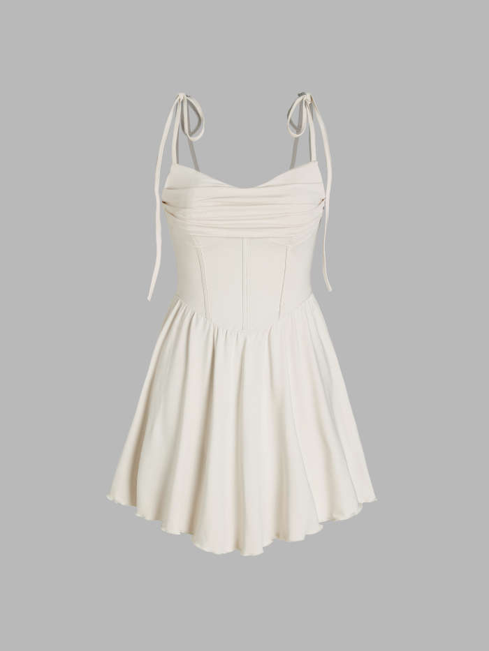 slim fit dress slacks Ace One-Shoulder White Graduation Dress