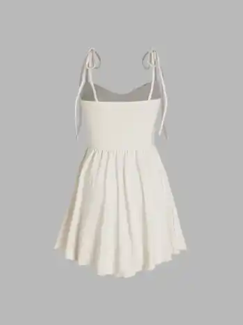 Cowl Neck Corset Knotted Ruffle Mini Dress
