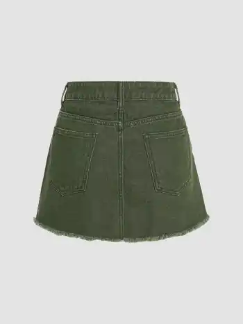 Denim-Fransen-Herz-MINi-Rock