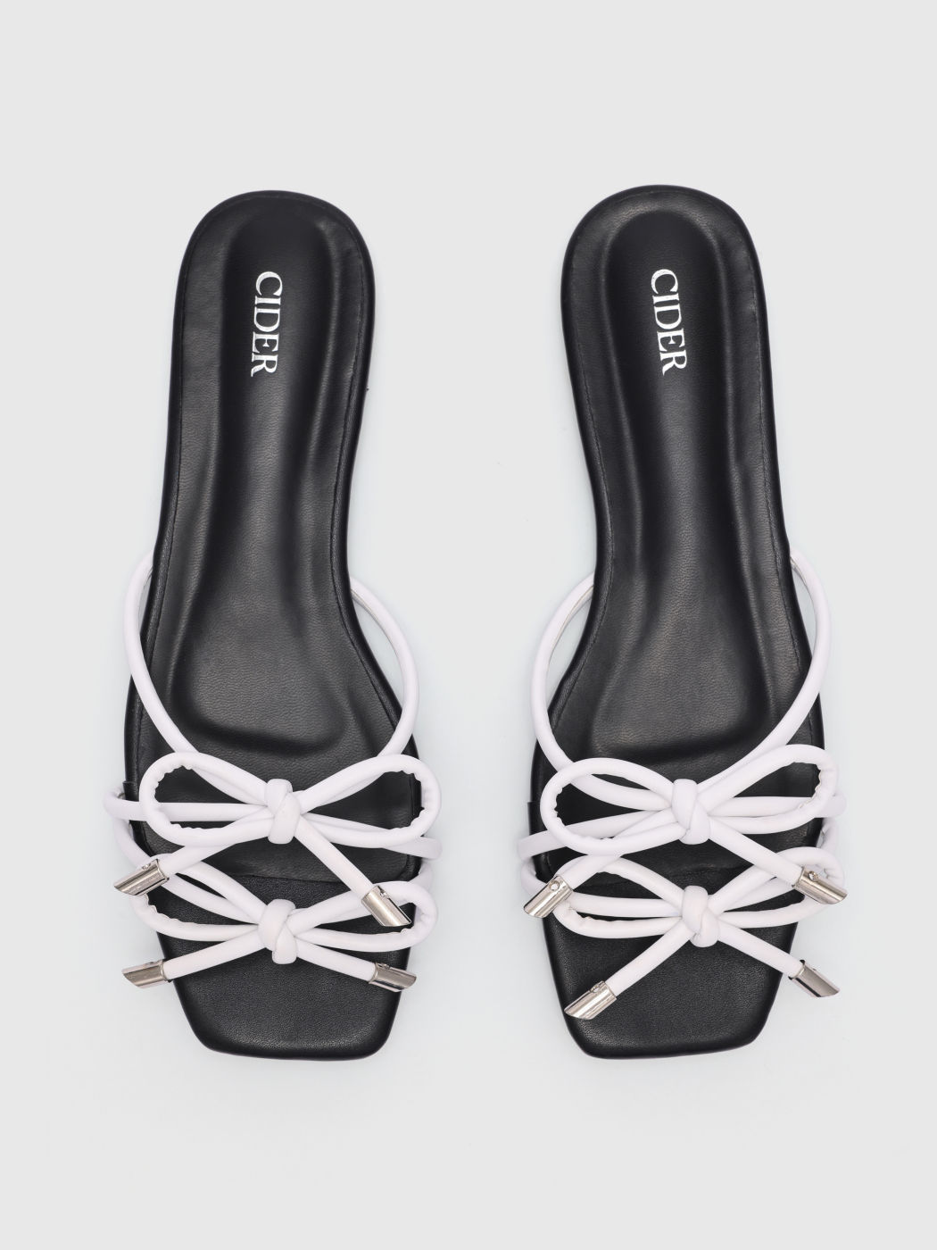 Kunstleder Schleifen Doppelriemen Sandalen