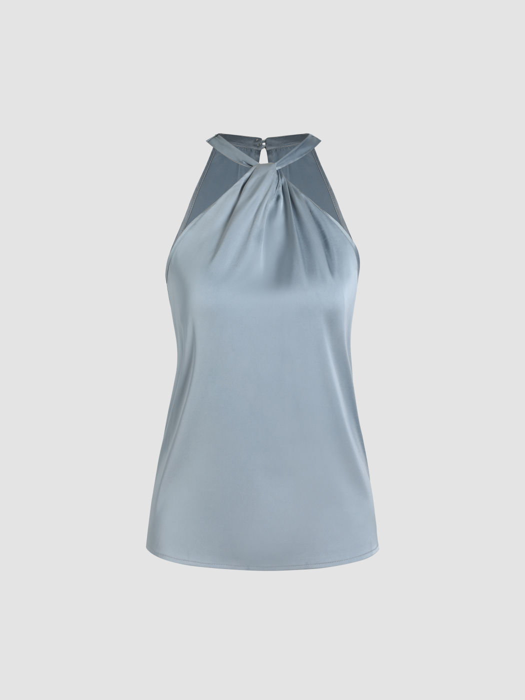 Crop-Top aus Satin mit Twist-Ausschnitt und Neckholder