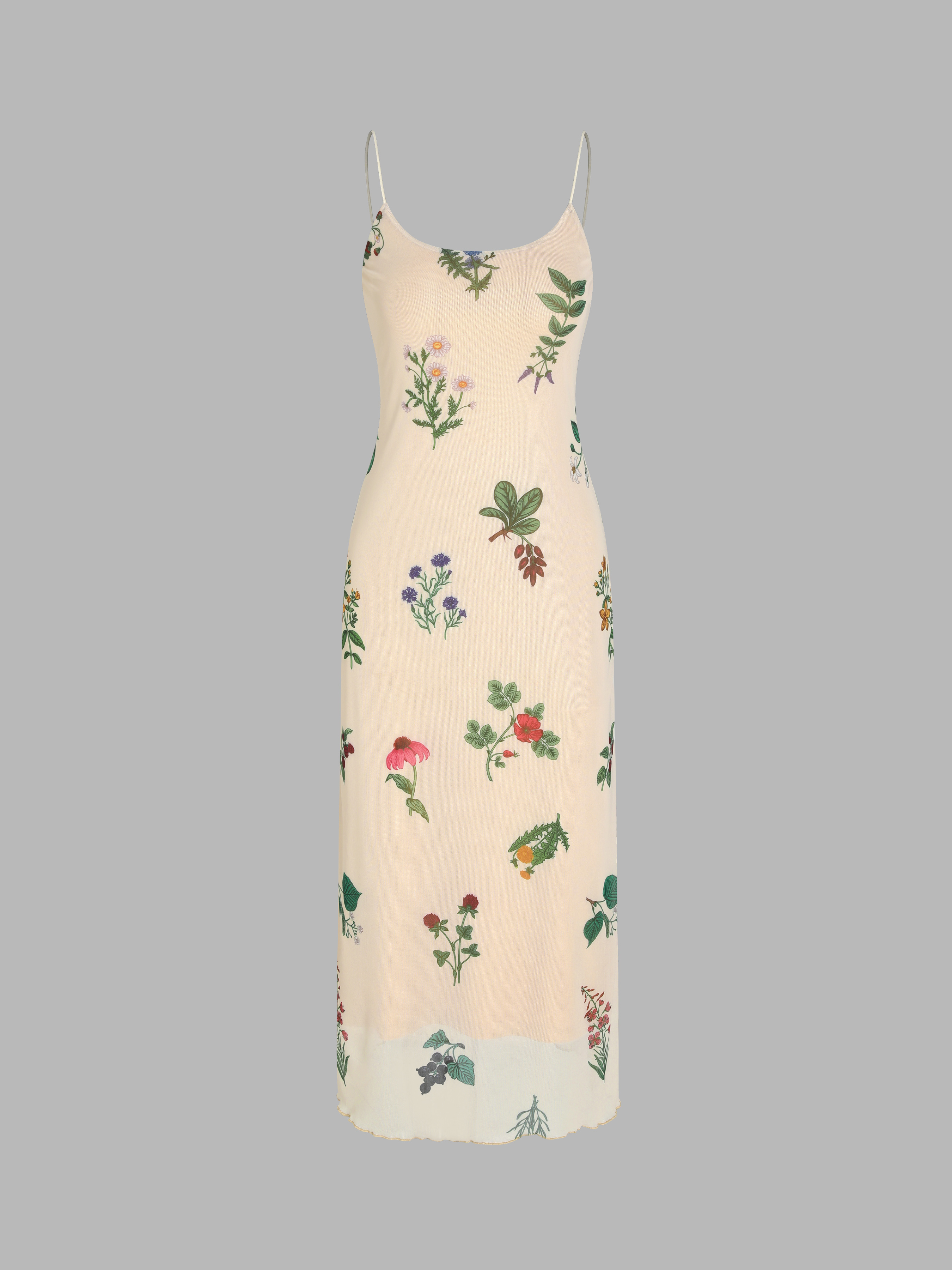 Floral Lettuce Trim Maxi Dress - Cider