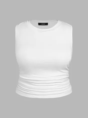 Crop Tops sans manches et plissées Curve & Plus