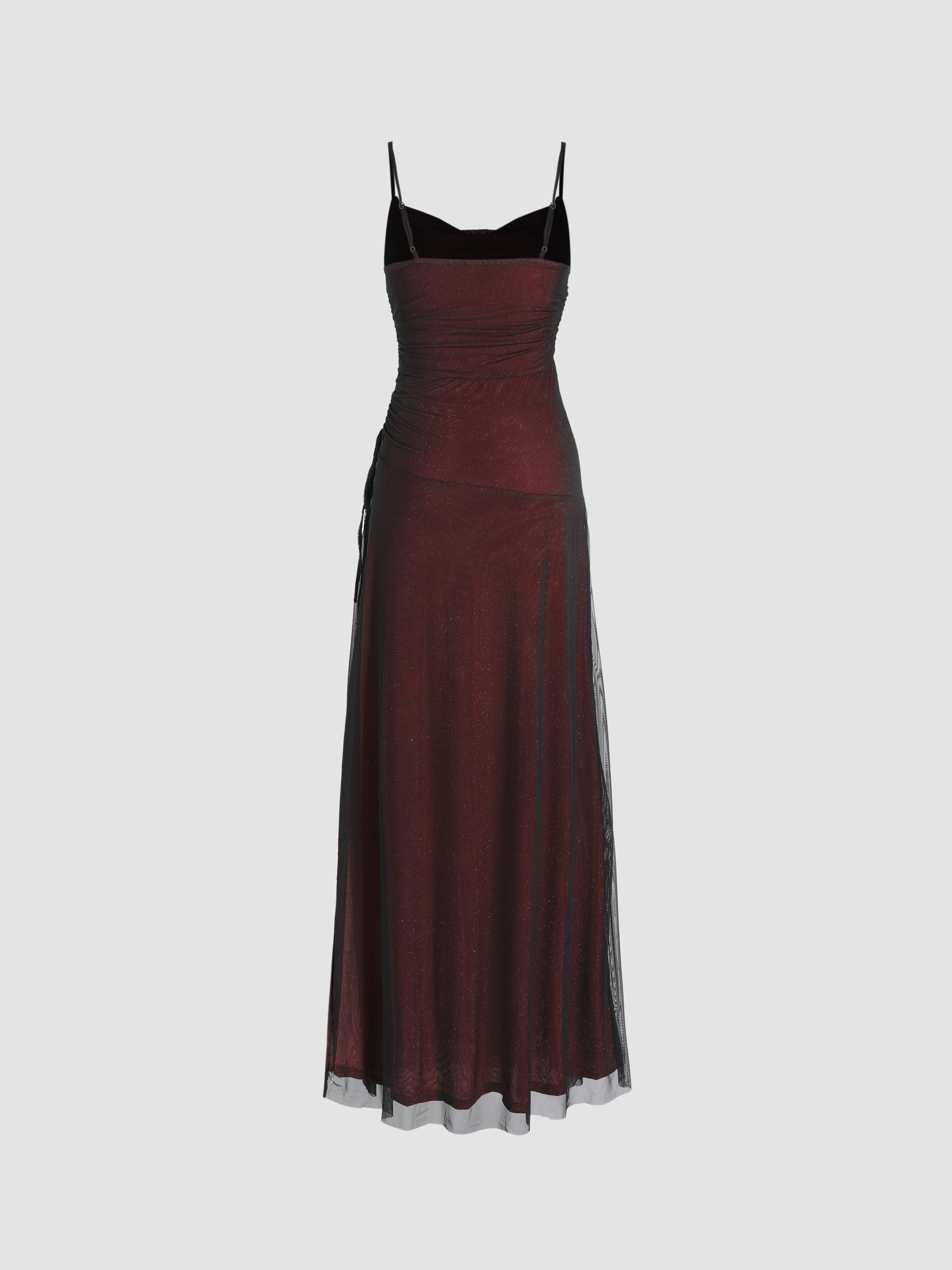 slim fit dress slacks Silver Rhinestone Maxi Dress - Crystal Mesh Sheer Gown with Square Neck &  Low Back | Embellished Evening & Gala Dress for Women