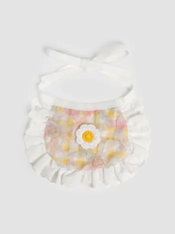 Floral Check Lace Pet Collar