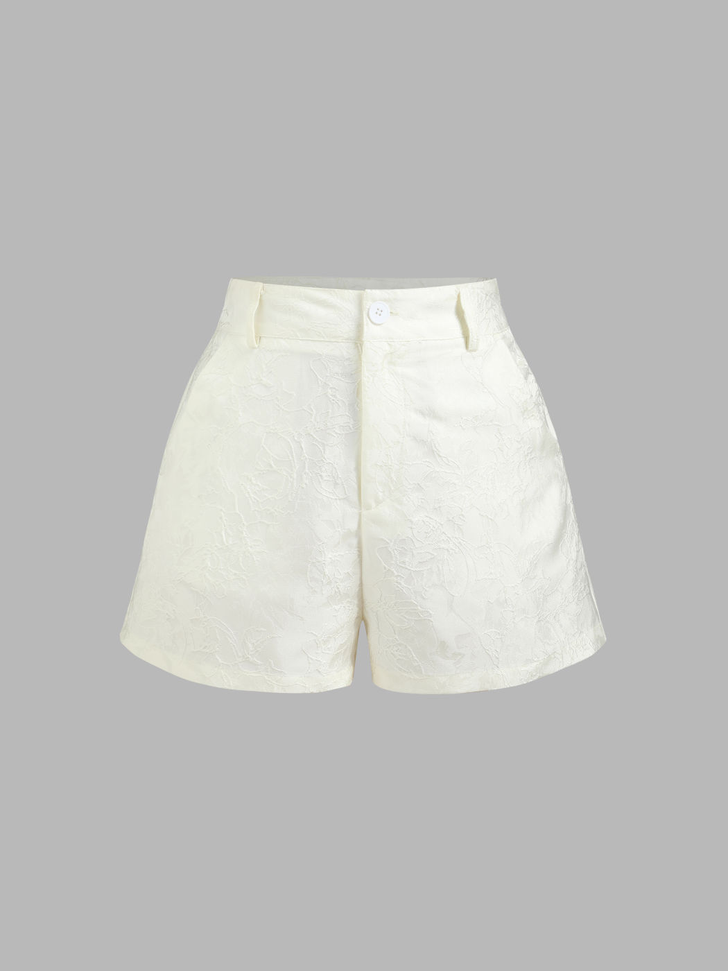 Jacquard-Blumen-Shorts mit weitem Bein