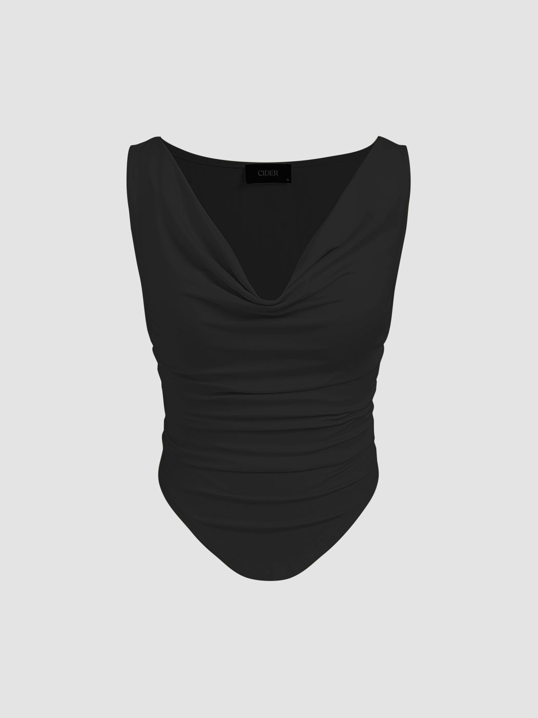 Knit Fabric Cowl Neck Sleeveless Tank Top For Daily Casual