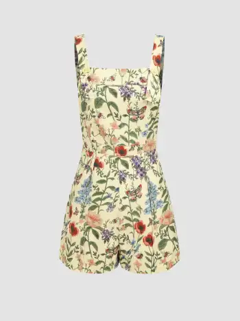 Woven High Neck Solid Zipper Ruched Jumpsuit For Daily Casual Work