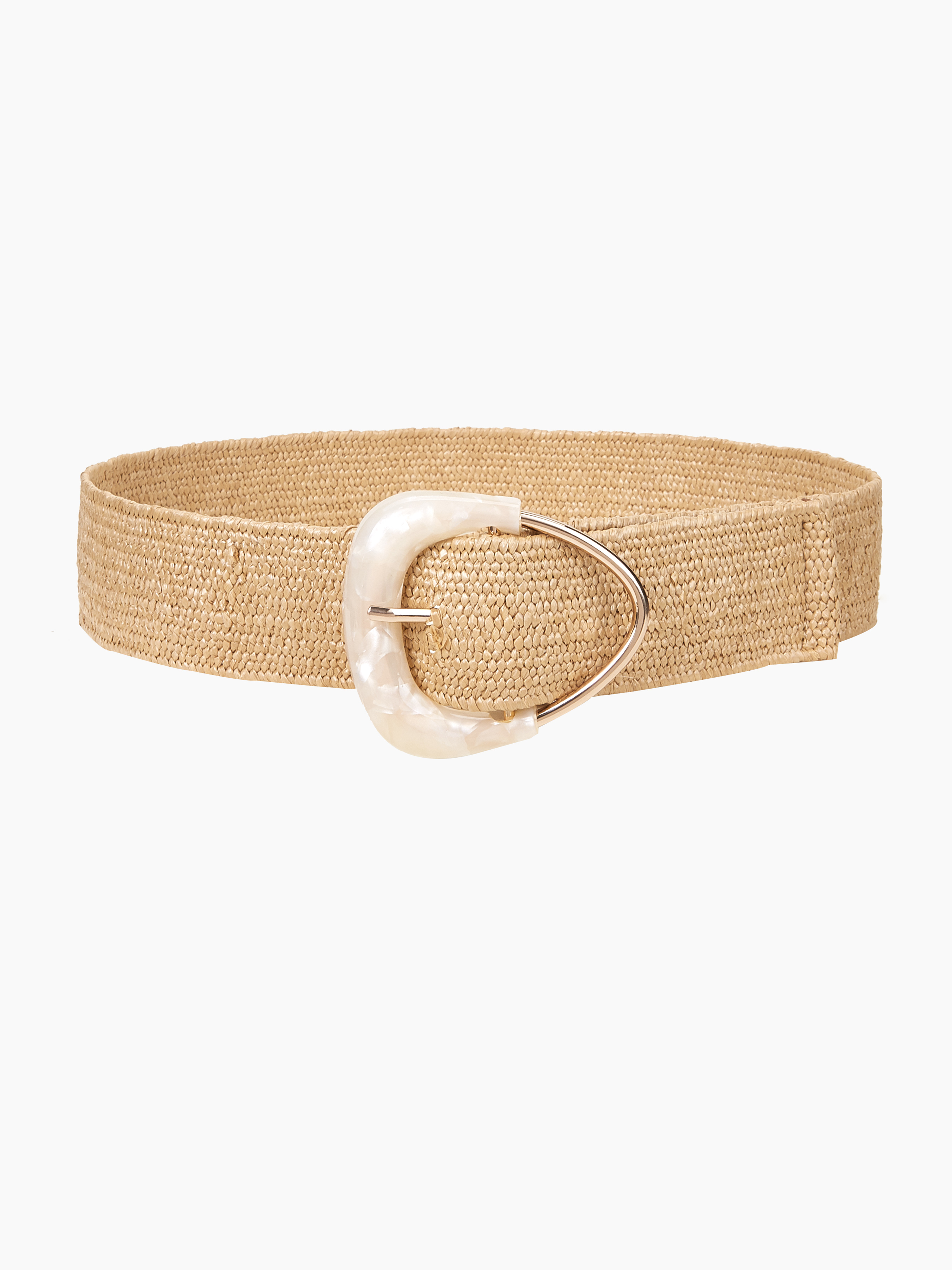 Geometric Buckle Boho Straw Belt - Cider