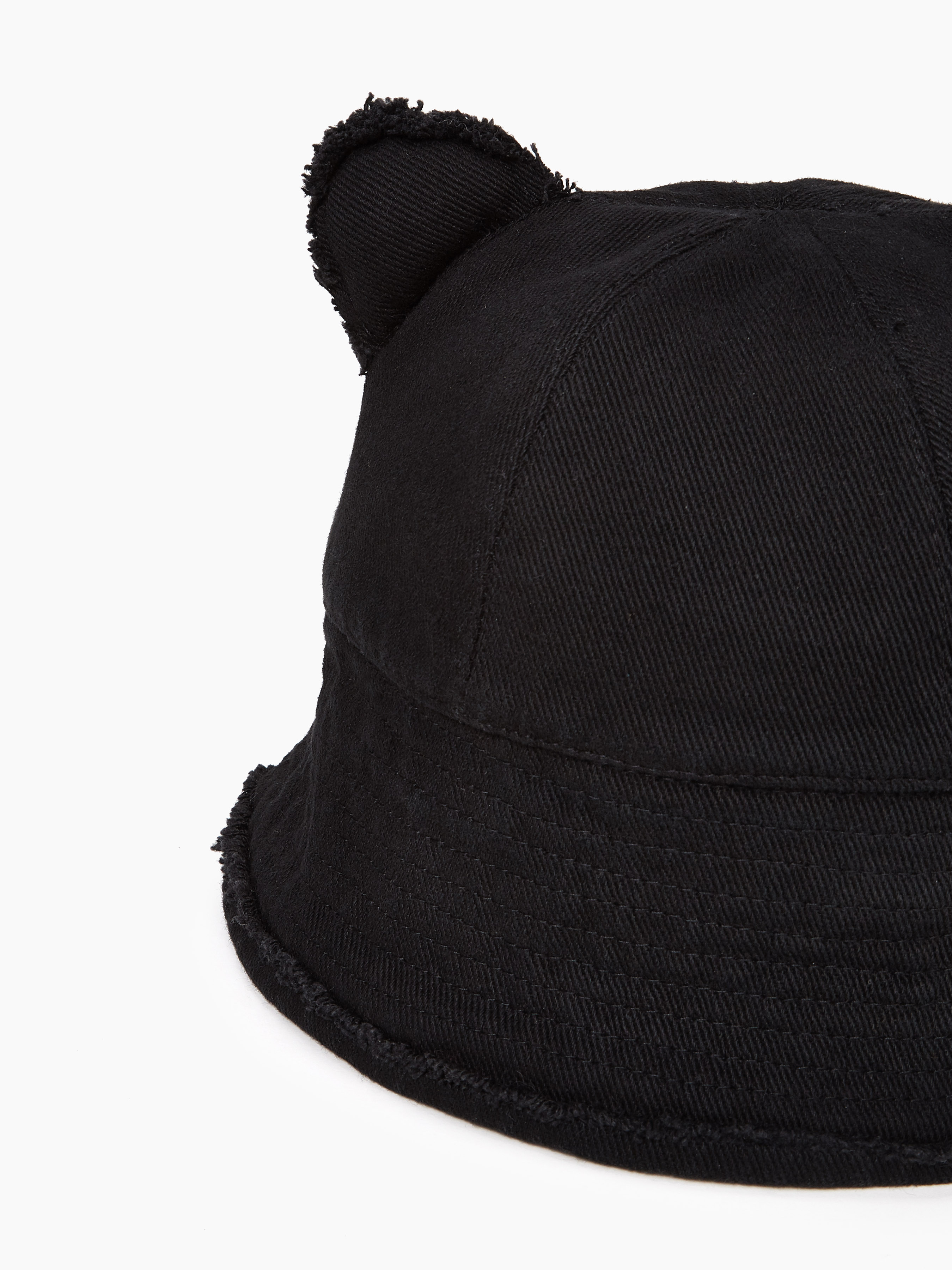 Bucket Hat with Ear Hole for Cats, Cotton & Denim · YESWARMG