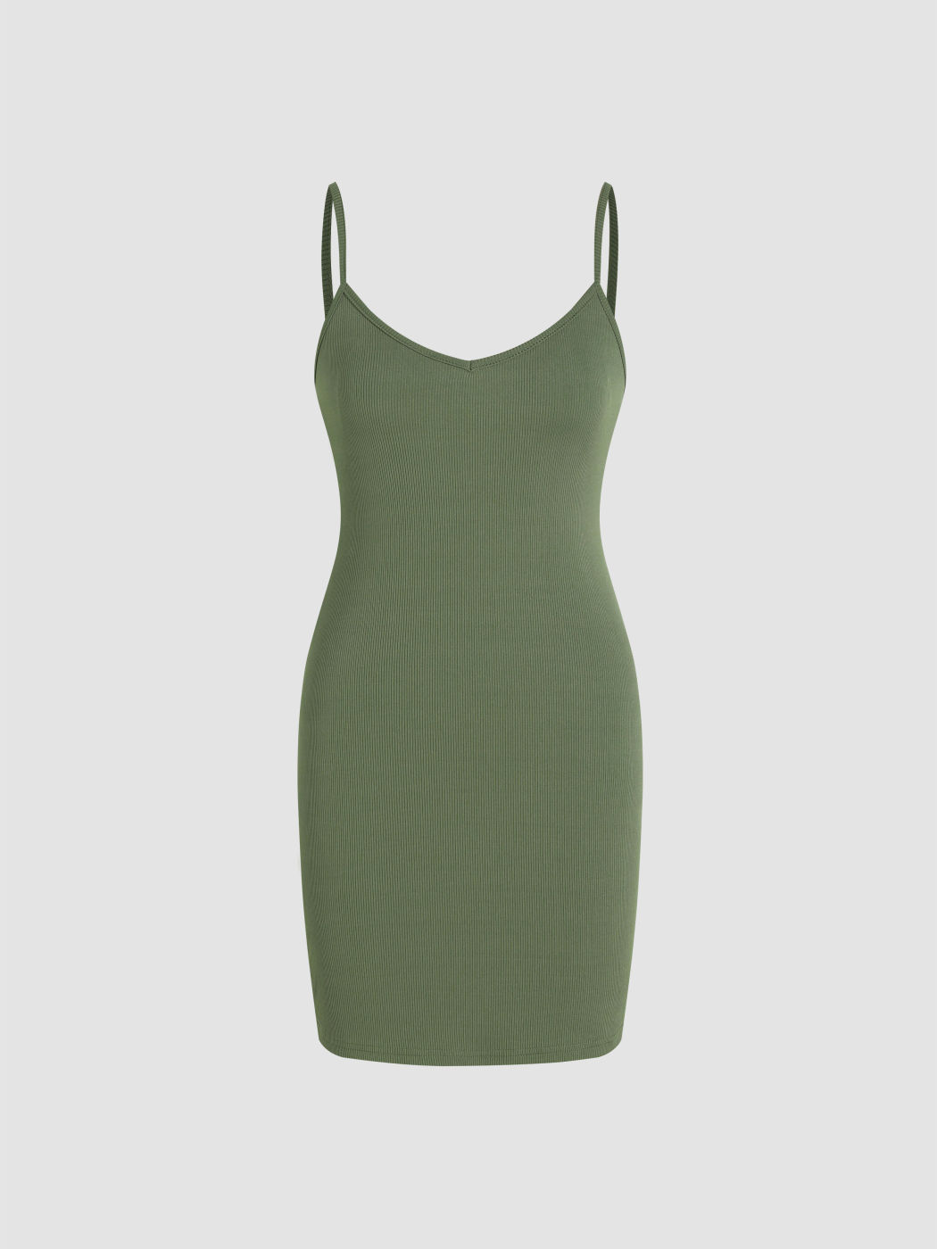 Strick-Minikleid mit V-Ausschnitt