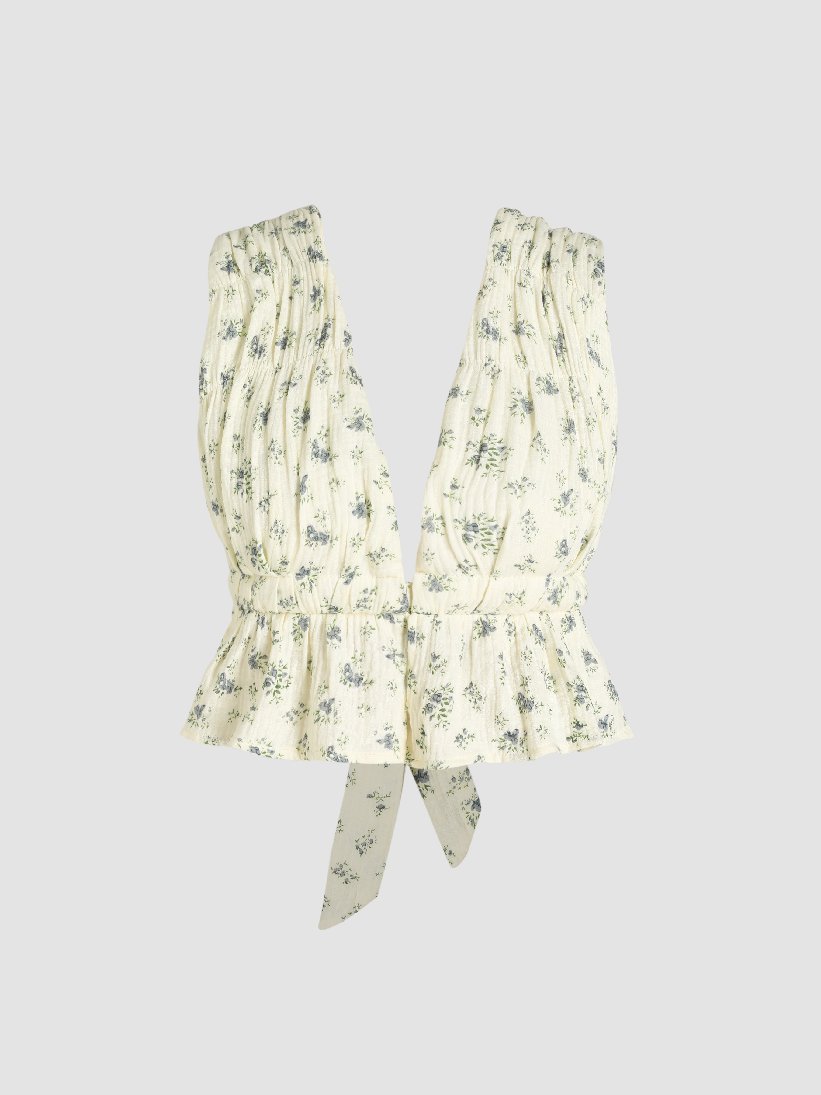 Floral Vneck Crinkle Top main image 1
