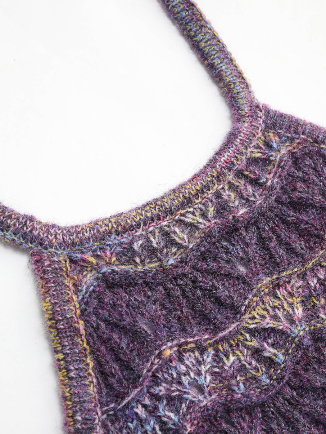 Striped Knitted Halter Crop Cami Top