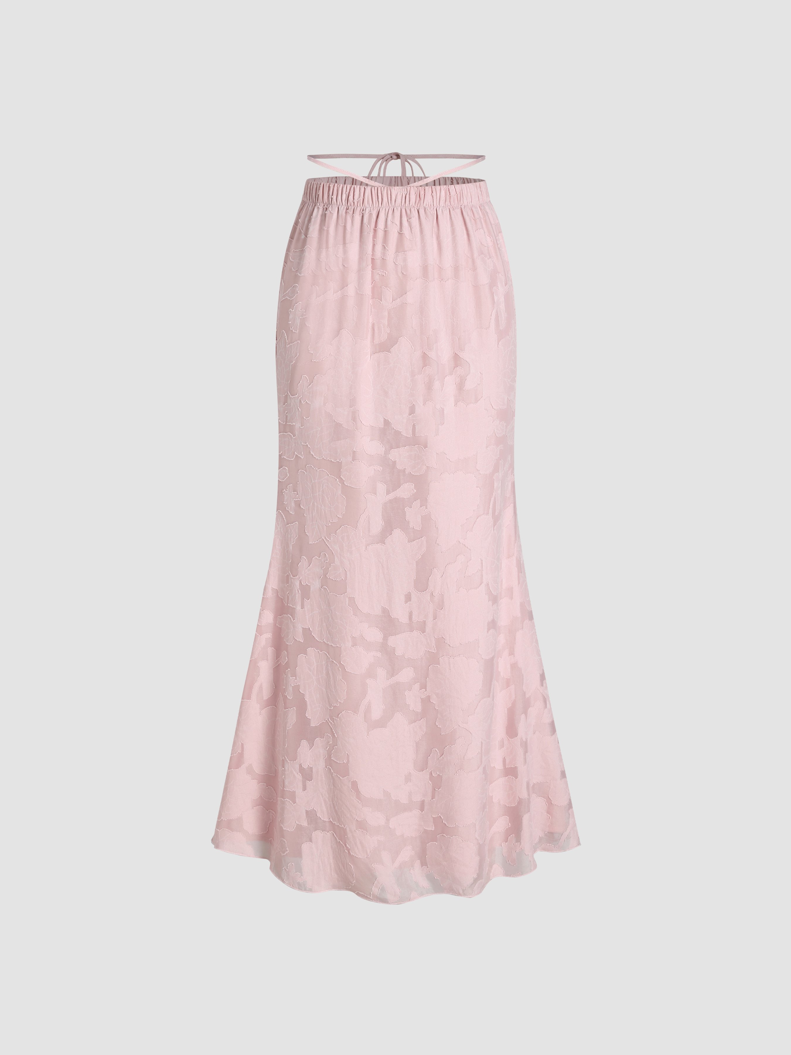 💥Ribbed Knit Top & Floral Maxi Skirt Set