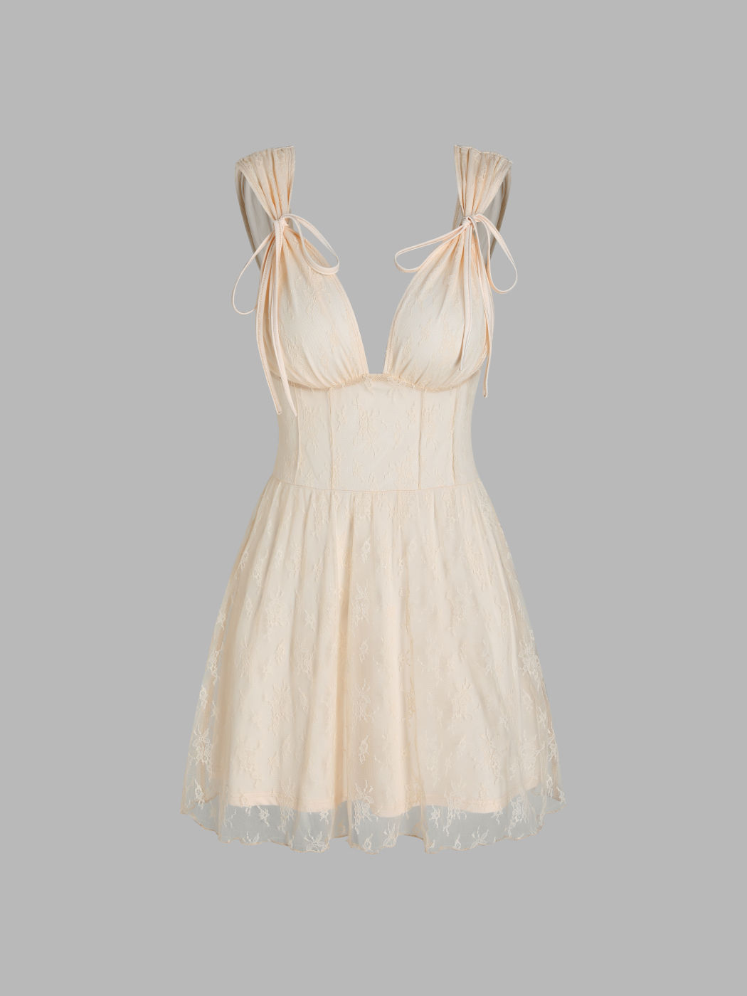 Corset Ruffle Hem Floral Mini Dress
