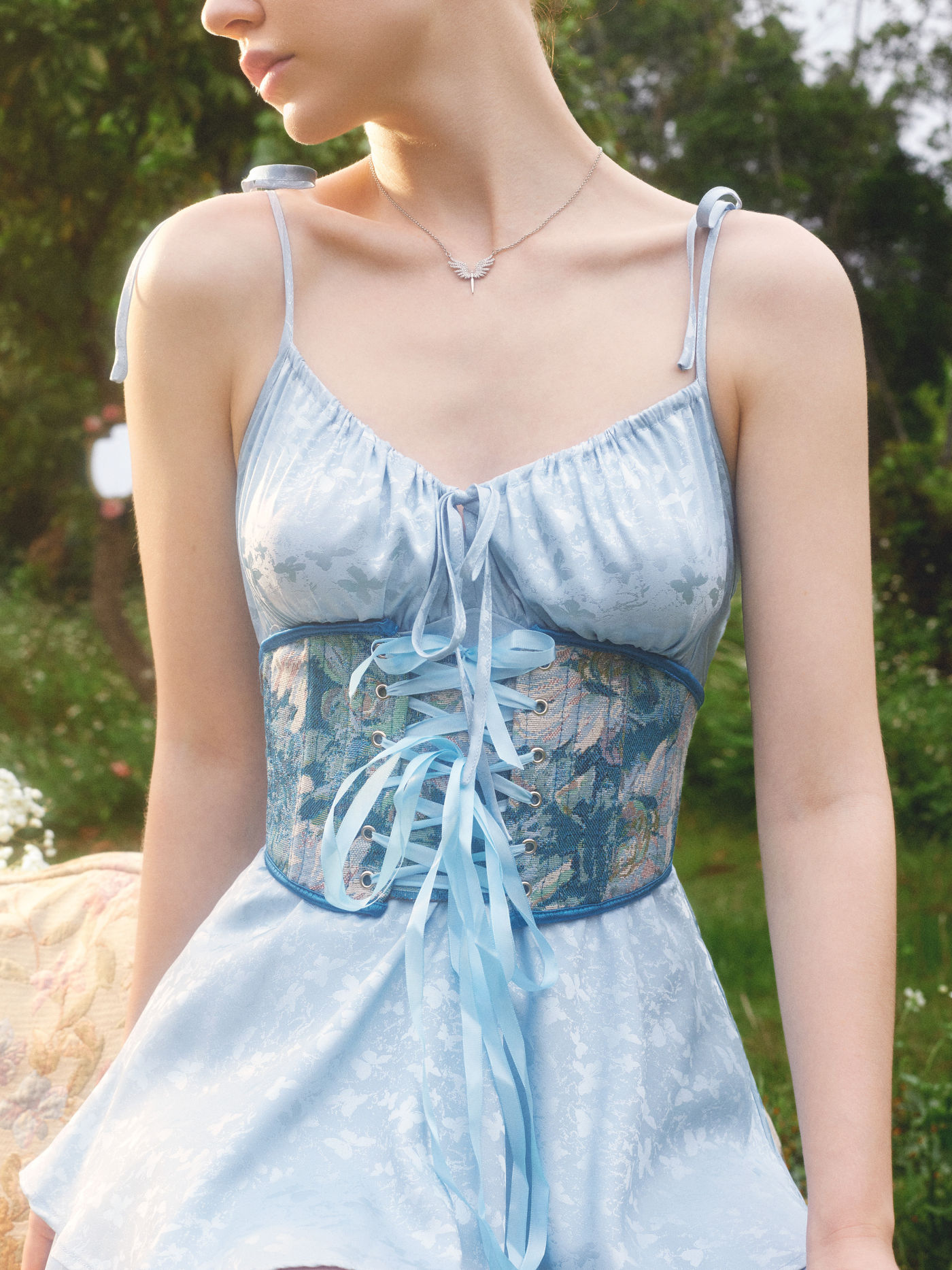 Floral Lace Up Corset Belt