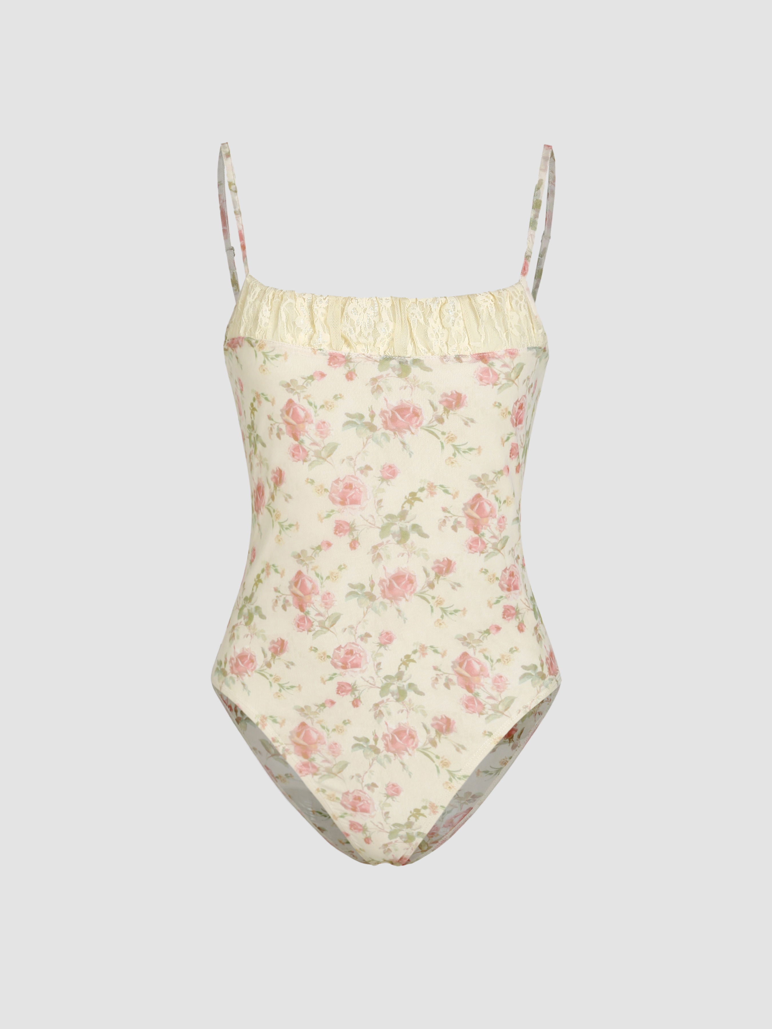 Antoinette Floral Mesh One-Piece