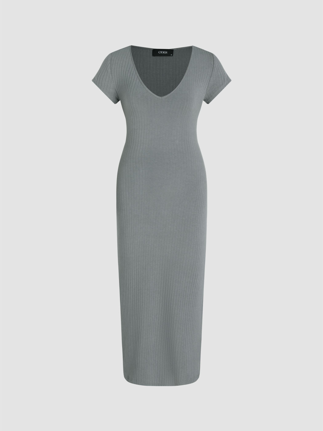 Geteiltes Midikleid mit V-Ausschnitt