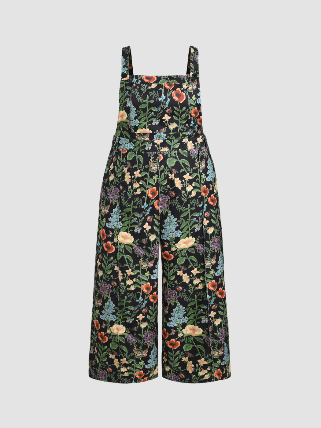 Leichtes Florales Corduroy-Polster-Wide-Leg-Jumpsuit Kurve & Plus