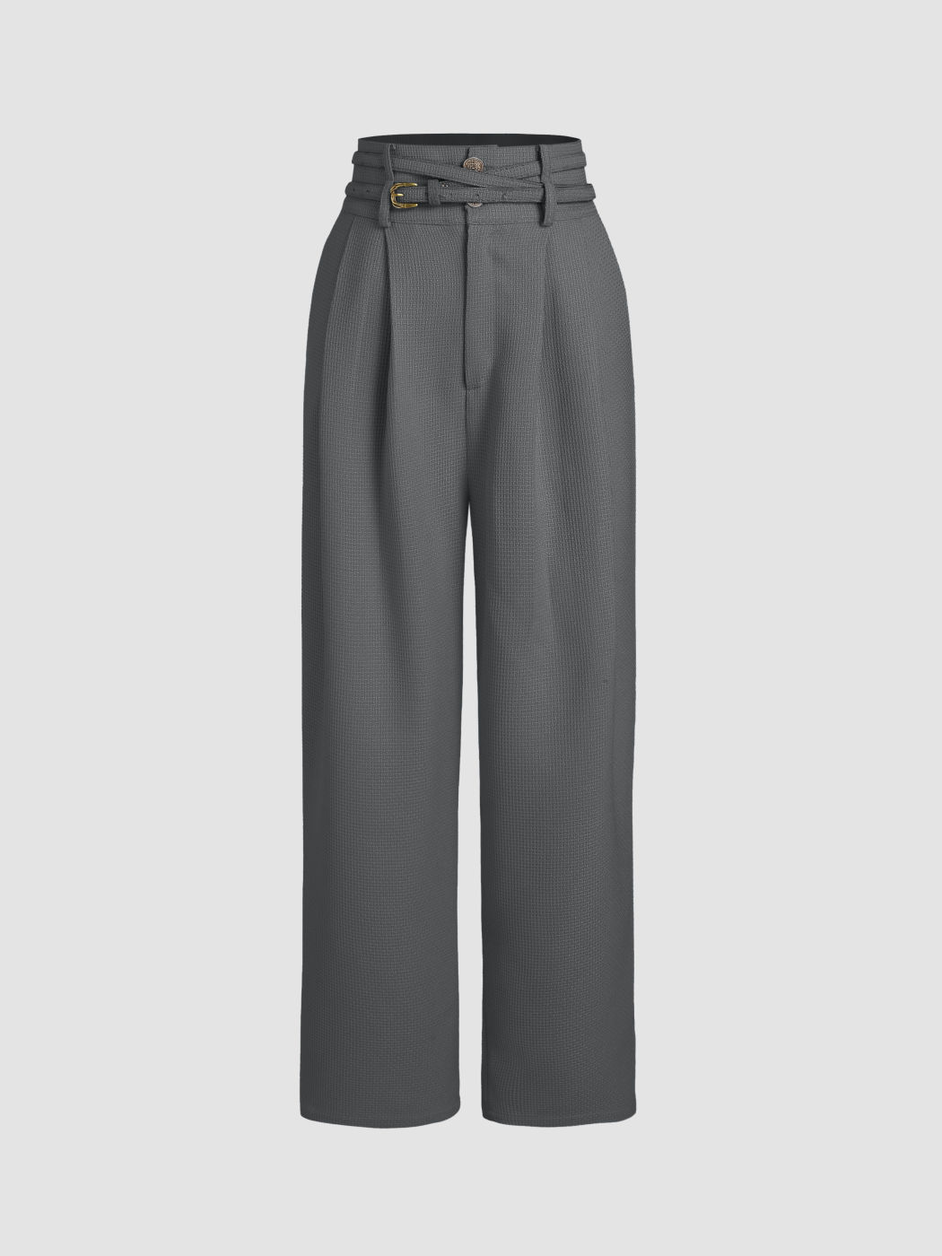 Gürtelt Tweed Hosen mit schmalerem Bein